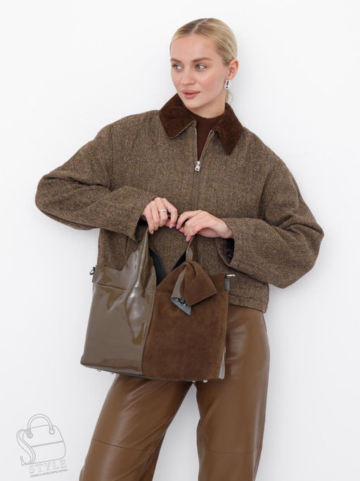 Сумка женская кожаная 98184-3MSS army green Velina Fabbiano-Safenta в Новосибирске