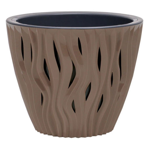 Кашпо для цветов пластиковое 7,5л d-25 см "Вдохновение" Мокачино