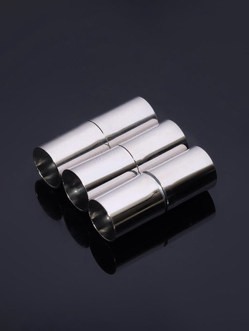 Замок-концевик магнитный, L=20 мм, вн.d=7 мм, (набор 3 шт.), цвет серебро