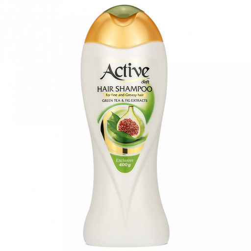 Шампунь для объема волос Active 400мл, 9х4,5х23см, Зеленый чай и инжир Natural (Иран)