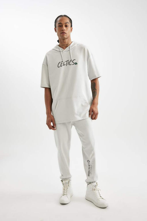 DeFactoFit Футболка Oversize с капюшоном и короткими рукавами NBA Boston Celtics  фото 2