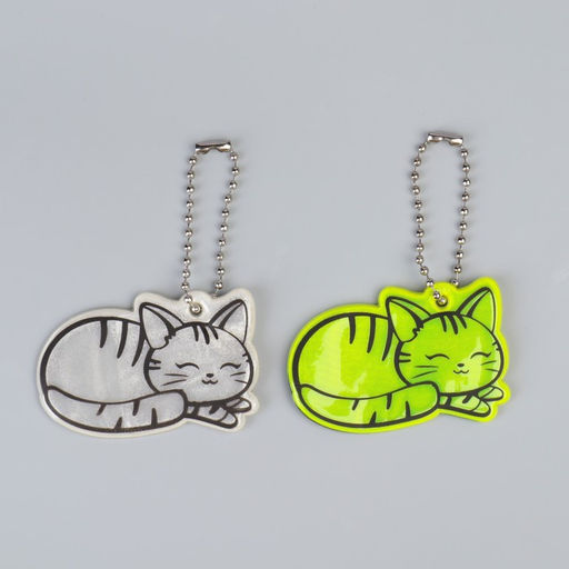 Цена за 6 шт. Светоотражающий элемент «Кошечка», двусторонний, 5.5×3.7 см, МИКС