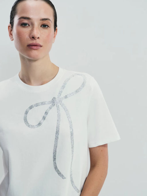 Футболка с бантом из блесток / Zarina