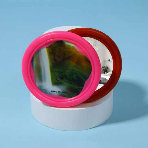 Цена за 20 шт. Зеркало карманное, с рамкой под фотографию, d=6.5 см, МИКС