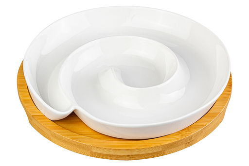 Менажница 21,5*21,5*4 см Улитка цельная на дерев. подставке - Elan gallery фото 6