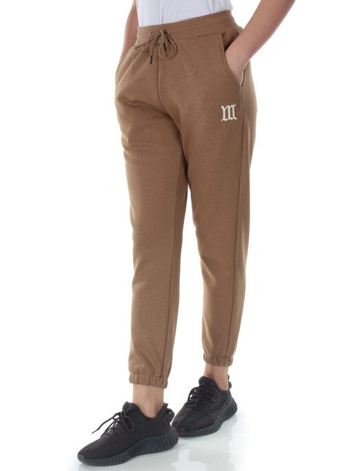 E752 DK. BEIGE Брюки спортивные утепленные женские (хлопок 95%, полиэстер 5%) - Фабричный китай фото 3