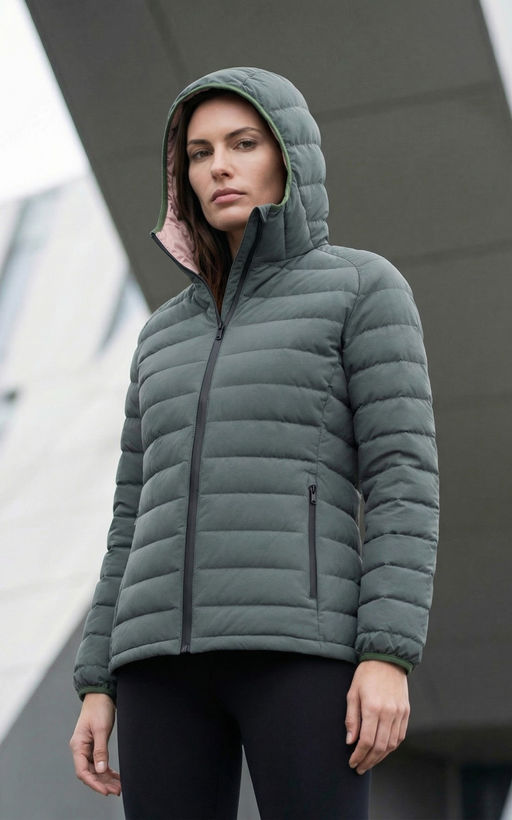 Куртка женская стёганая с капюшоном с графеновой подкладкой черного цвета 9624_1Ch - Valianly фото 33