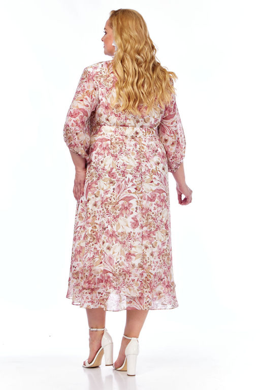 Платье Элль стиль 2383 розовый принт фото 4