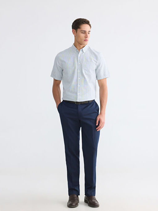 Regular Fit Ekose Poplin Erkek G?mlek