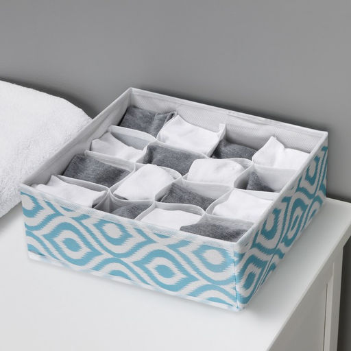 Органайзер для хранения белья Доляна Лагуна, 16 ячеек, 272510 см, бирюзовый  фото 10