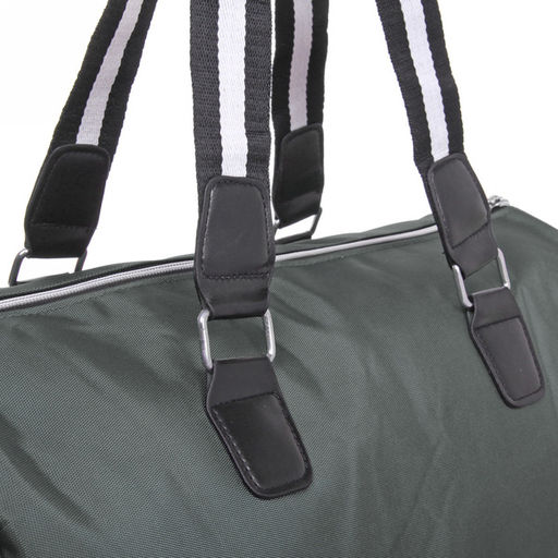 Сумка спортивная "Sports style", на молнии, с белой полосой, цвет серый, 40*22*26 см
