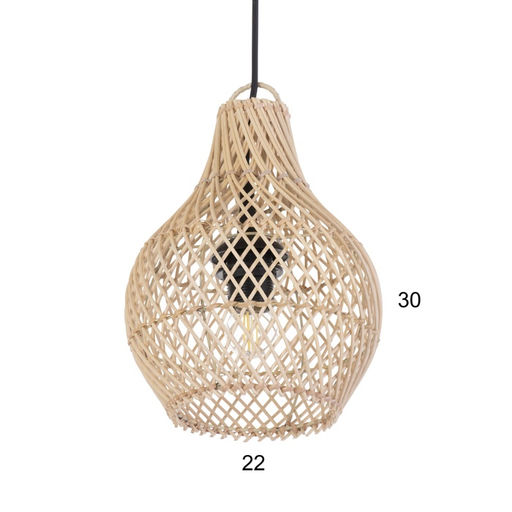 Светильник потолочный из ротанга «Йоги», 1×120 Вт, Е27, 20×20×25 см