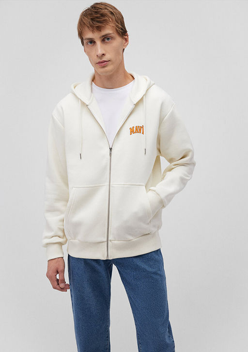 Mavi Logo Bask?l? Kap??onlu Bej Sweatshirt  фото 2