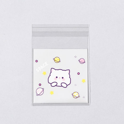 Цена за 100 шт. Пакет БОПП с липкой лентой, «Корейский стиль», 7×7+3 см МИКС