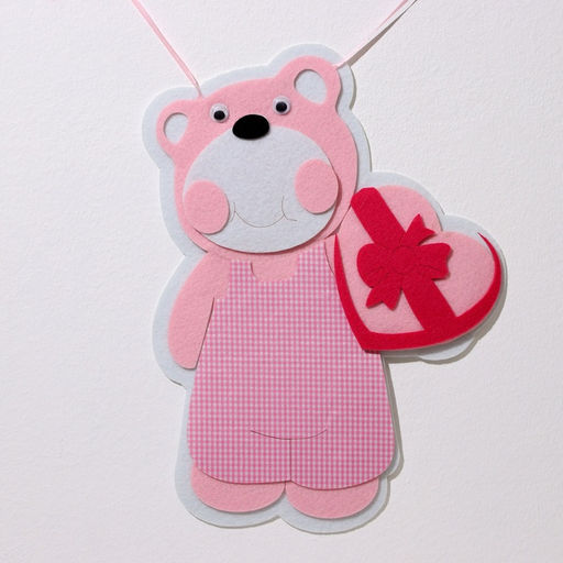 Украшение на гендер пати «Подвеска Мишка It&apos;s a Girl», 30.5×30.5×49 см, розовое