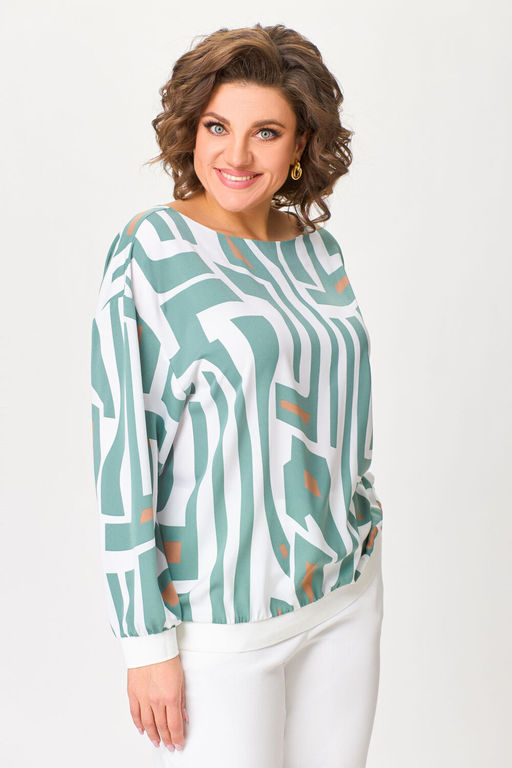 Блуза Swallow 803.2 черный+серебряный узор фото 698