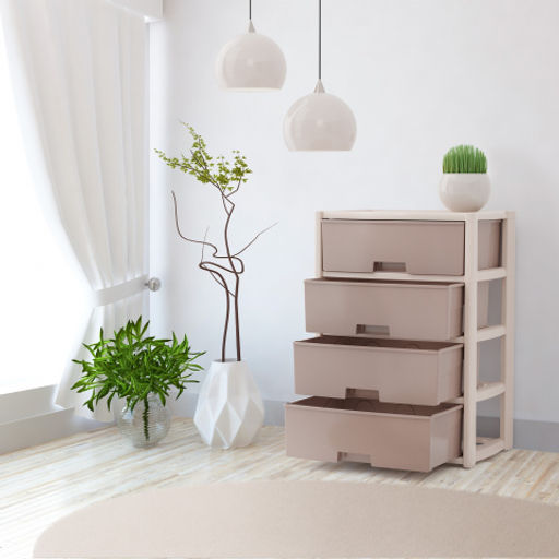 Комод "Колорит" 4-х секцион. широкий (бежевый) М8759