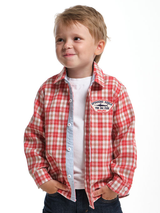 Рубашка в клетку классический стиль UD 7976 клетка желтая - Mini maxi фото 8