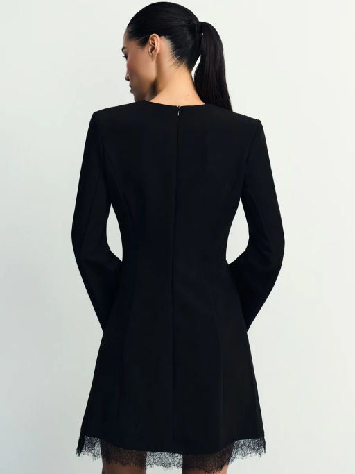 Приталенное платье мини с кружевом / Zarina  фото 5