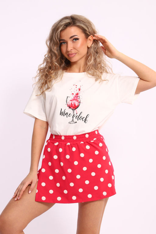 Костюм Натали 88116 футболка и шорты-юбка комбинированная фото 12