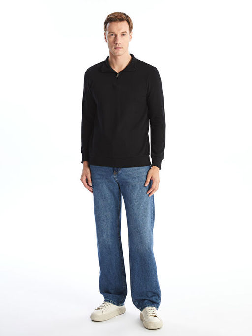 Dik Yaka Erkek Sweatshirt