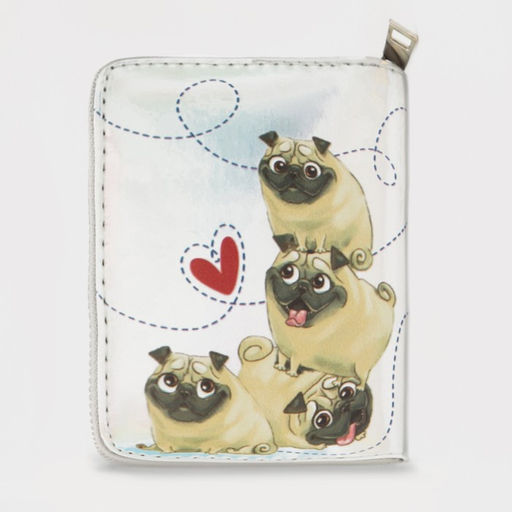 Кошелёк с голографическим эффектом Мопсики, 12.5х9х2 см - Nazamok фото 4
