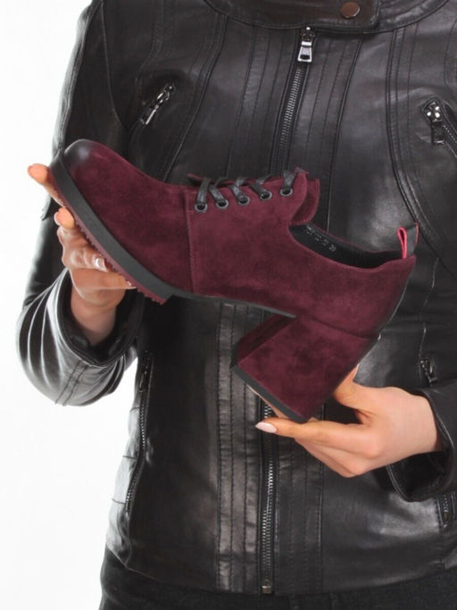 01-FDX122-2P WINE Ботильоны женские (натуральная замша) - No name фото 2