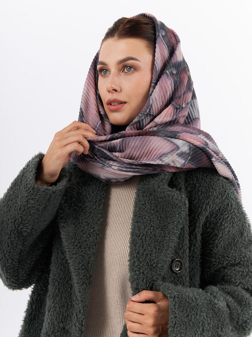 Большой, мягкий, тонкий и очень нежный двусторонний палантин с рисунком - Tantino фото 6