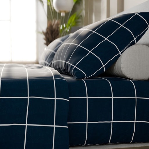 Постельное бельё Этель евро Клетка цвет синий 200х215, 220х240, 50х70-2 шт, бязь, 125 г/м2  фото 12