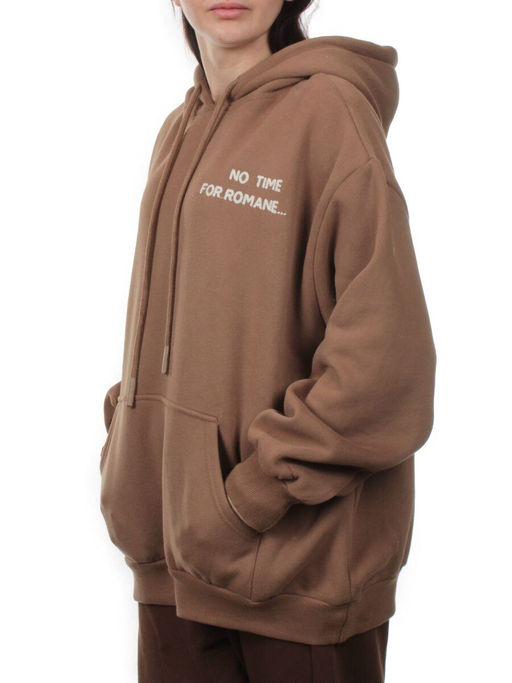 2620 BROWN Толстовка женская (85% хлопок, 10% полиэстер, 5% спандекс) - Fashion фото 5