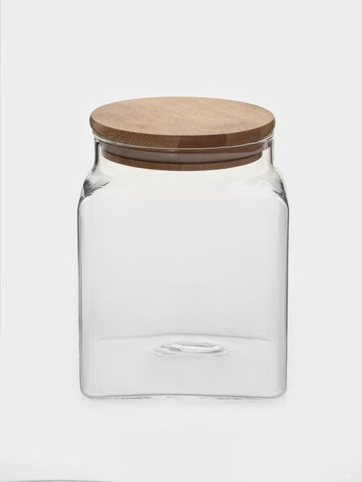 Банка для сыпучих продуктов BellaTenero «Эко», 1.2 л, 11×13 см, с бамбуковой крышкой, стекло, прозрачная