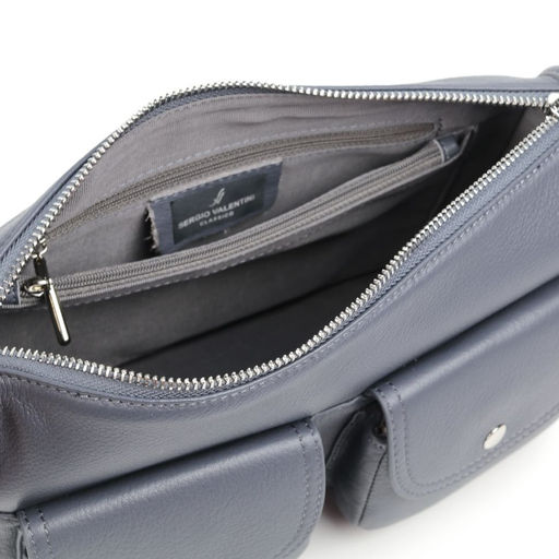 Женская кожаная сумка Sergio Valentini SV-SZ7320 НавиГрей  фото 4