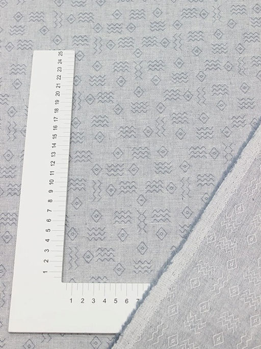 Полульняной жаккард Египтянка цв.серо-голубой джинс, ш.1.55м, лен-42%, хлопок-58%, 180гр/м.кв - Купава фото 2