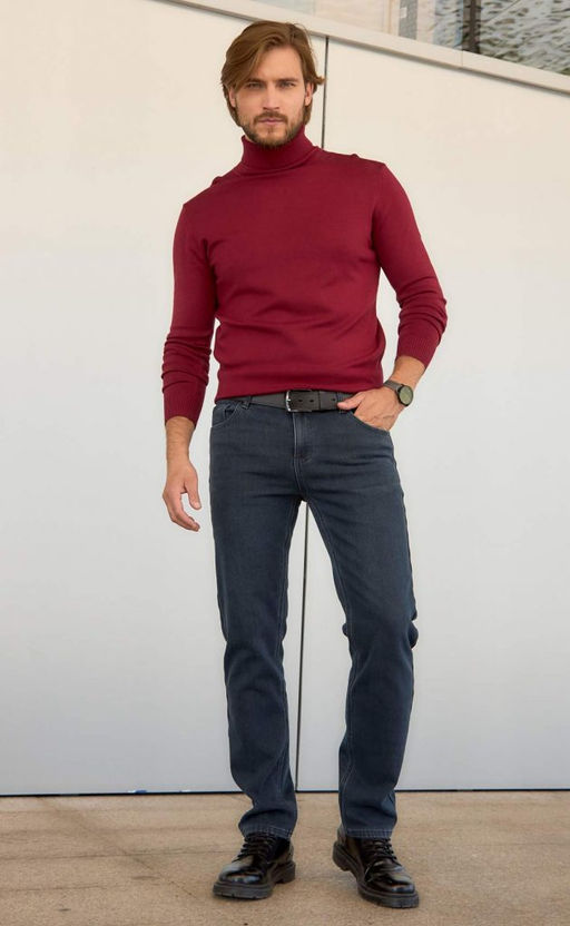 Водолазка мужская F121-01-868 бордовая - Fine joyce фото 10