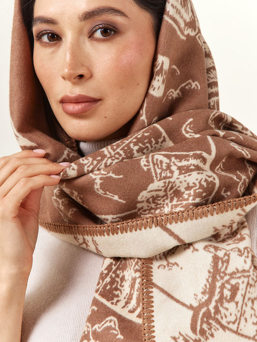 в составе ШЕРСТЬ  и КАШЕМИР Большой, мягкий, теплый  двусторонний палантин - Tantino фото 8