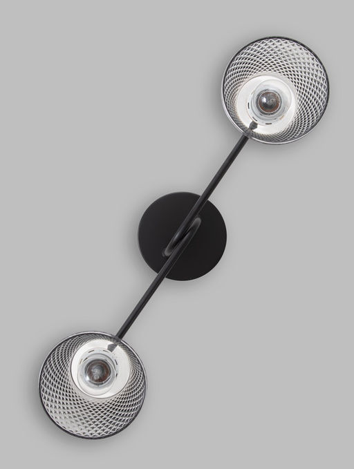 Люстра 12197/2, 2хE27, 40 Вт, чёрный/серый