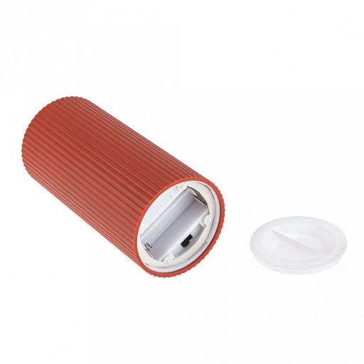 Свеча интерьерная, светодиодная на батарейках д7,4см h15(17,5)см, свет теплый, с мерцанием, матовый пластик, цвет красный, питание от 2-х батареек АА (в комплект не входят) (Китай)