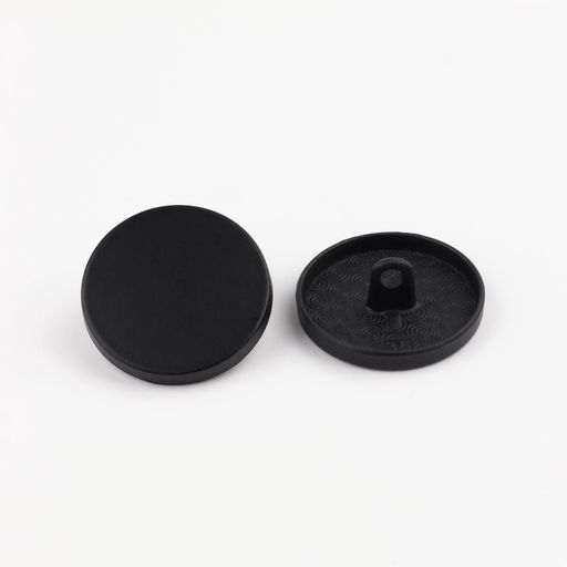 Цена за 2 шт. Набор металлических пуговиц на ножке, d=23 мм, 5 шт., цвет чёрный матовый