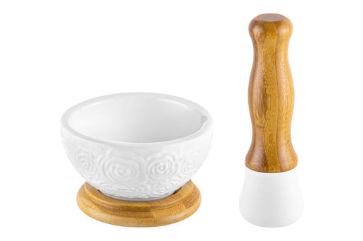 Ступка 9*9*5,5 см 100 мл Розы + пестик на дер. подставке - Elan gallery фото 4