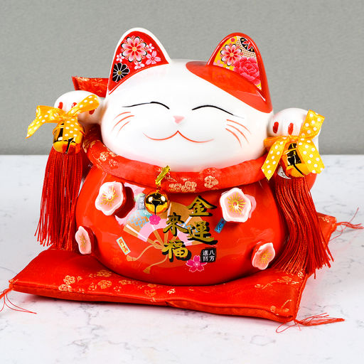 Копилка Кот манэки-нэко на коврике 17 см / 6731 /уп 18/ - ГалеонТрейд фото 4