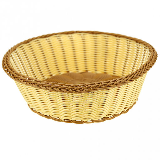 Корзина-сухарница плетеная "Кофе с молоком" д27см h8,5см, полипропилен, форма "круглая" (Китай)