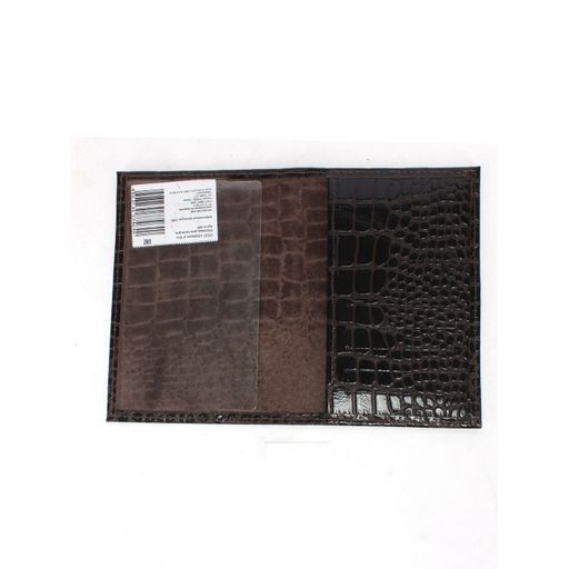 Обложка для паспорта Croco-П-405 (5 кред карт) натуральная кожа коричневый крок (238) 246674  фото 2