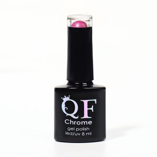 Гель лак для ногтей, CHROME, шиммерный, 3-х фазный, 8мл, LED/UV, цвет ярко-розовый (017) - Queen fair фото 9