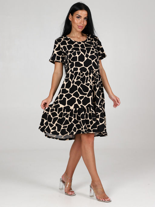 837 ПЛАТЬЕ (Чёрный (жираф)) - А-дина фото 3