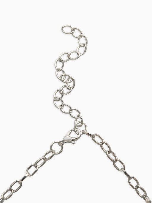 Колье на цепочке «Ракушка», L=40 см, белое в серебре