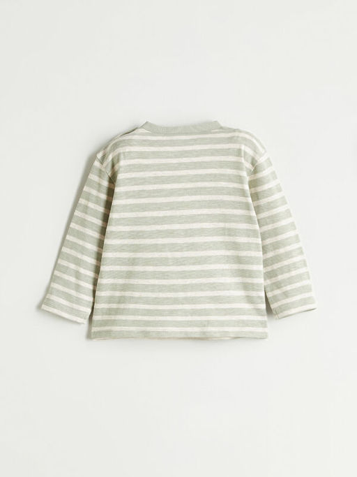 Bisiklet Yaka Bask?l? Uzun Kollu Erkek Bebek Ti??rt