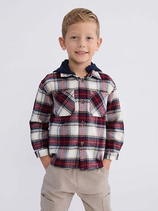 Kap??onlu Ekose Erkek ?ocuk G?mlek