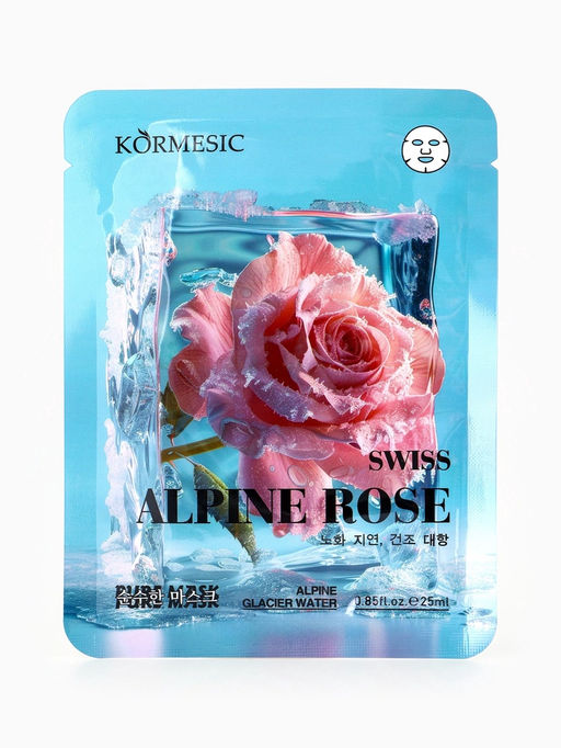 Цена за 4 шт. Маска тканевая для лица KORMESIC «Альпийская роза», увлажняющая, 25 мл