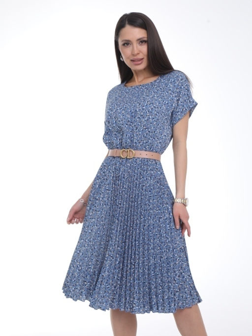 Платье Сабрина (гофре,блу)