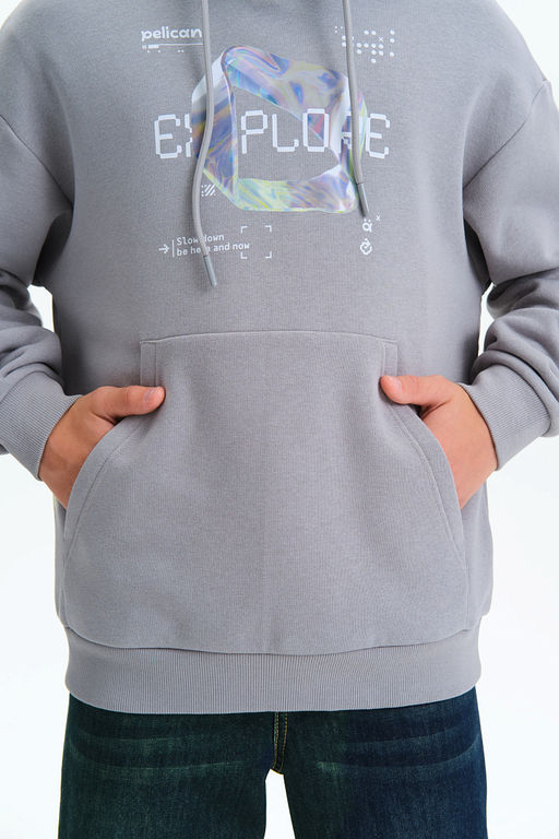 PELICAN, толстовка для мальчиков, Серый  фото 3